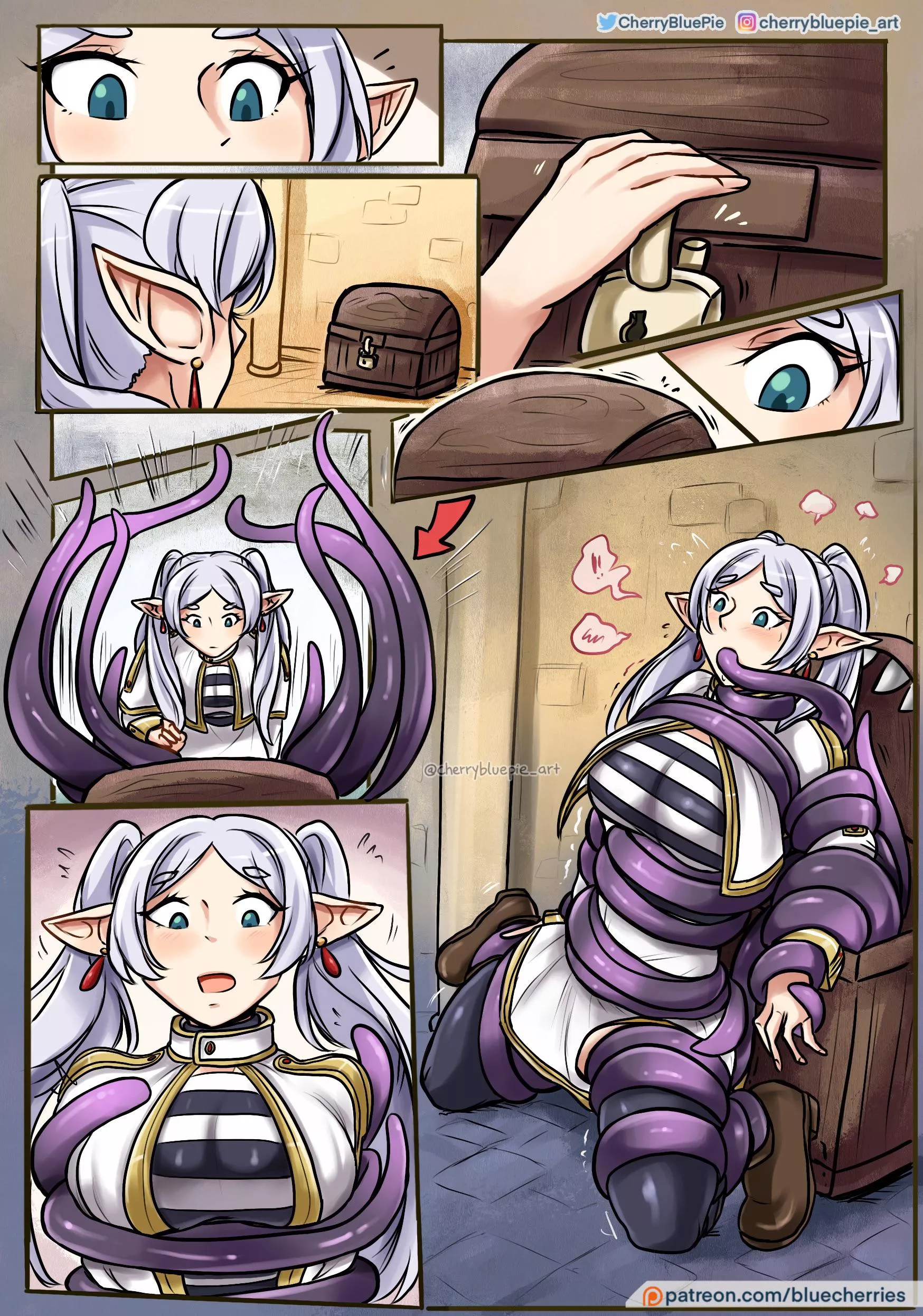 [OC]: Frieren seeks out a mimic 📦🦑