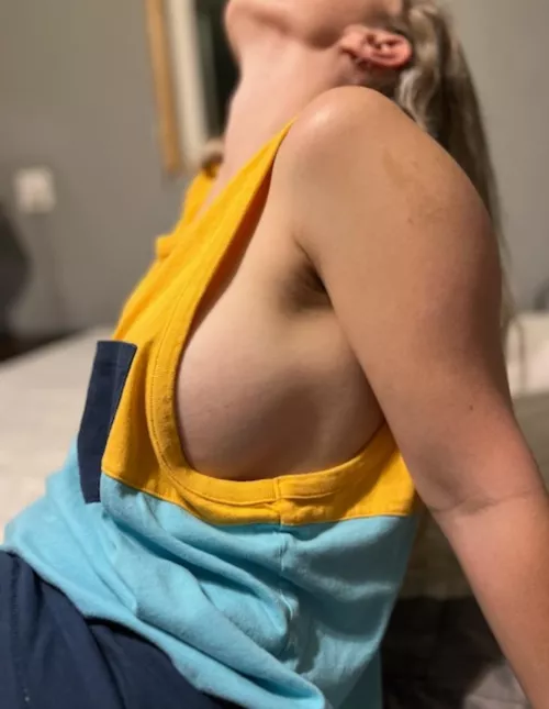 Side boob best served in my husbands shirt 