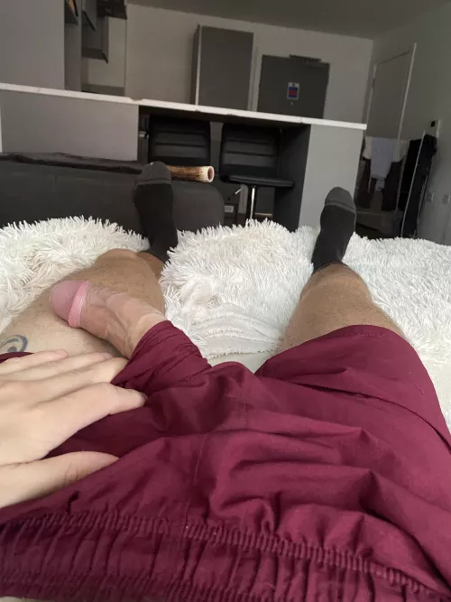 So big it sticks out my shorts lol