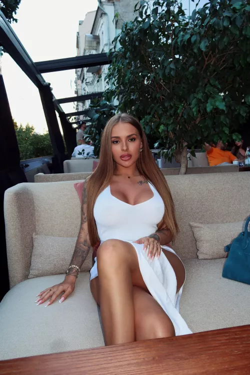 The white dress made my figure even better