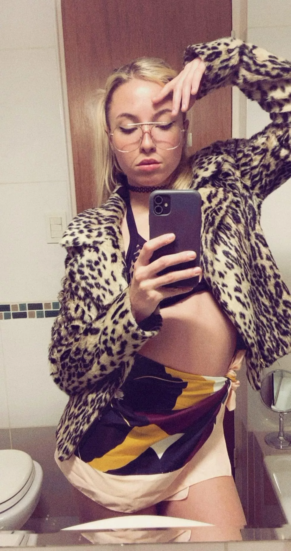 There nothing but a wet pussy for you under this skirt