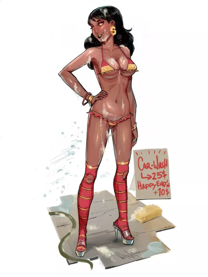 Would anyone else get their car washed by Connie? I know I would! 