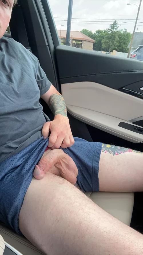 Car door is unlocked. Come put your mouth around it