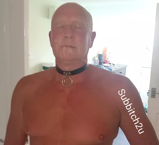 Collar on and cum on my face