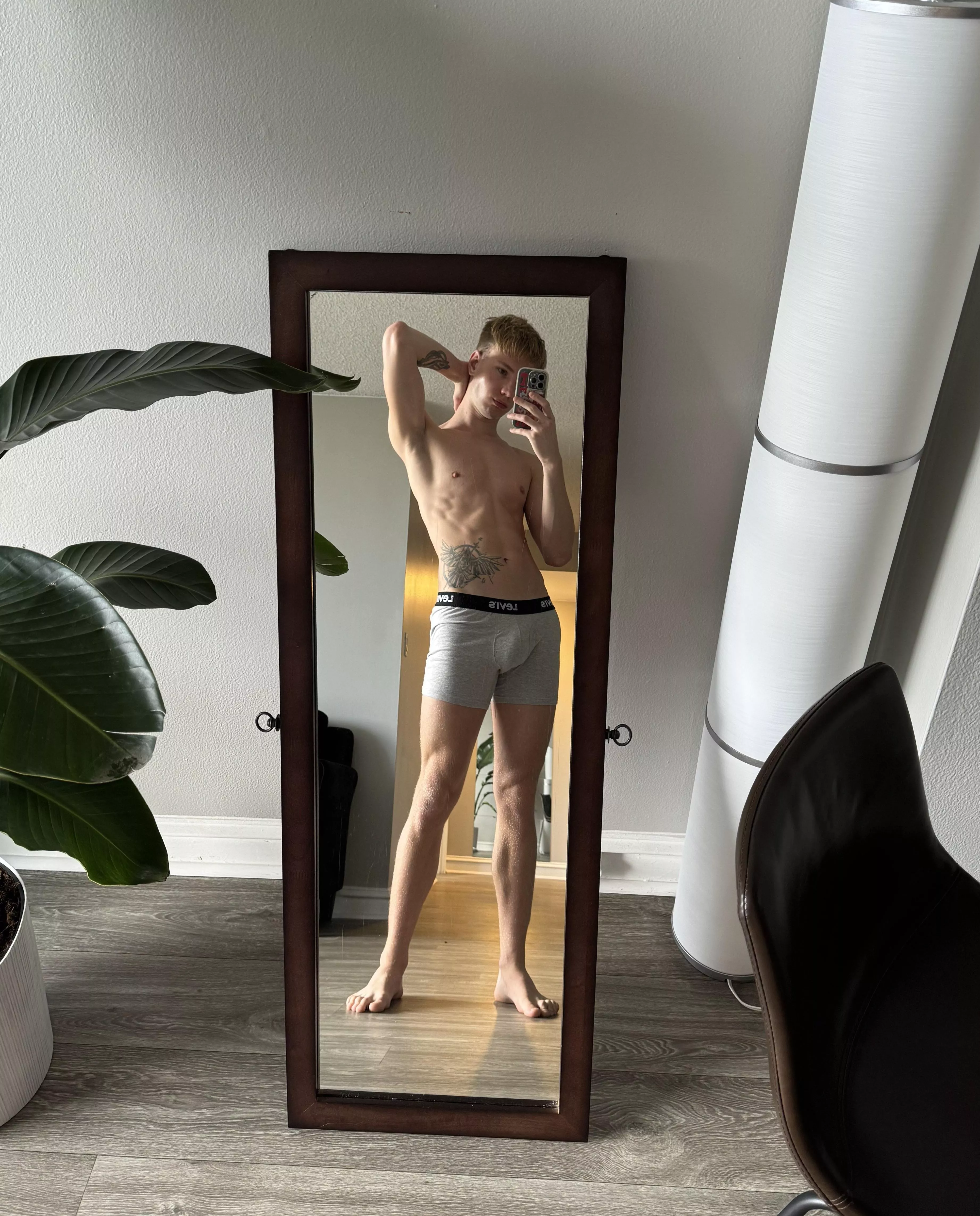 Delicious boy in the mirror