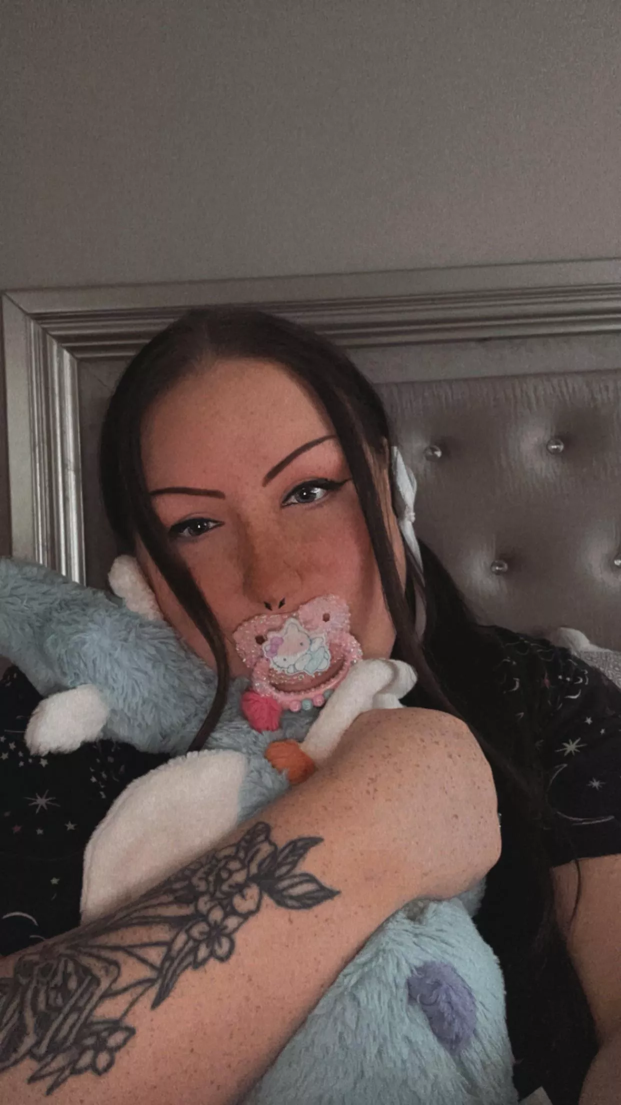 Pigtails and my favorite stuffie 🩷🩷🩷