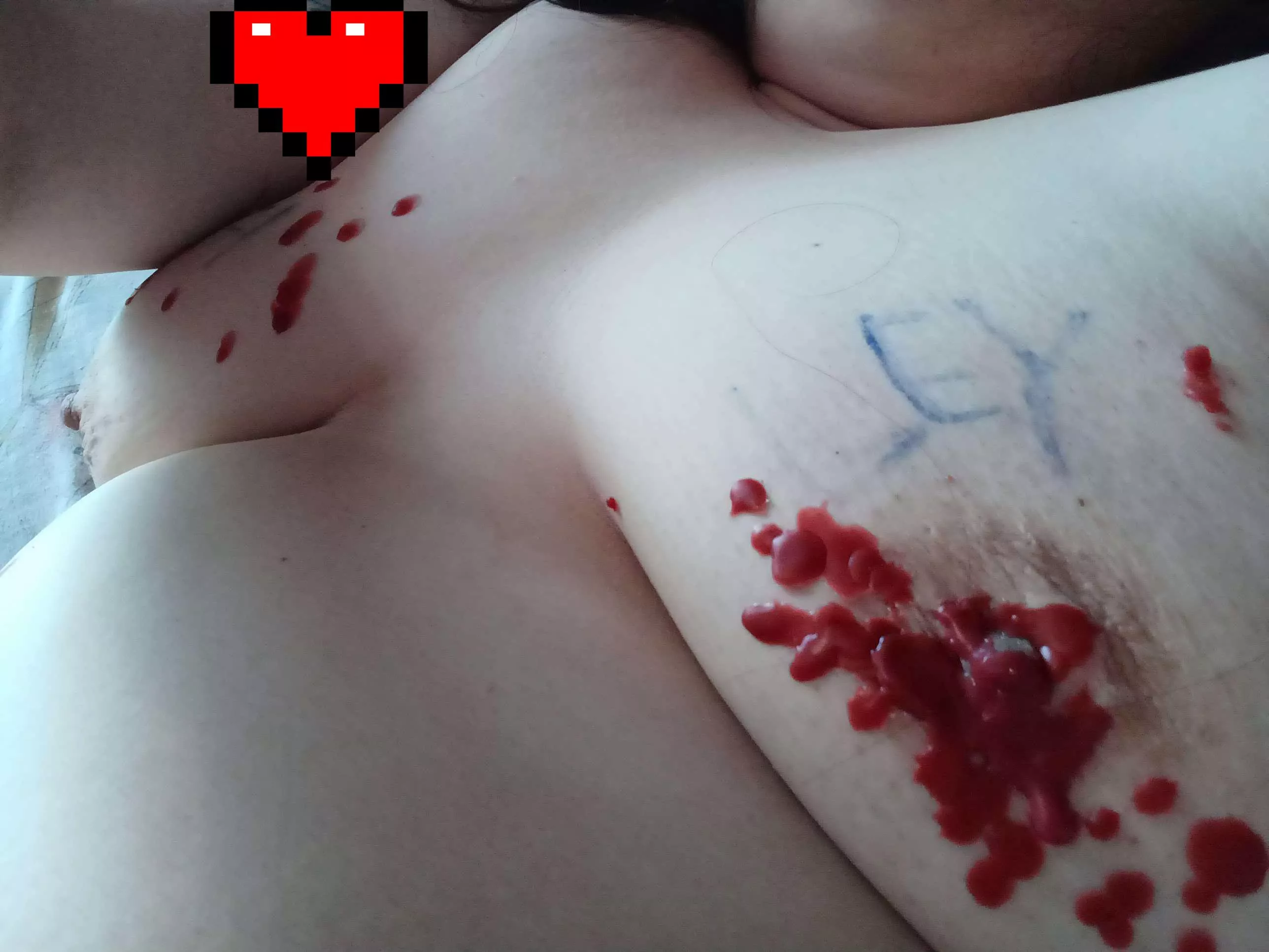 Sensitive Period Boobs Wax Play