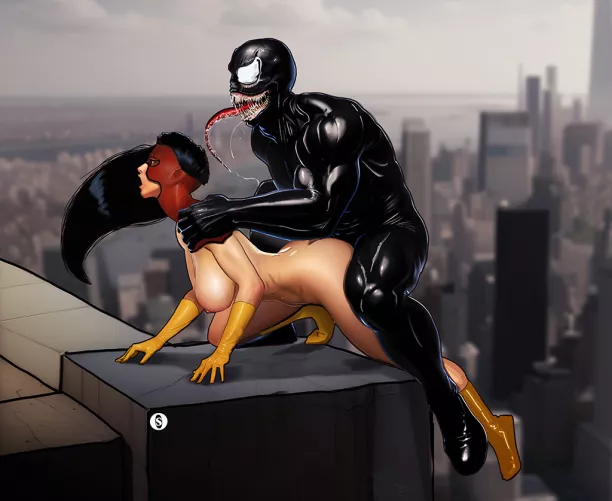 Spiderwoman and Venom (sokugo) [Marvel Comics]