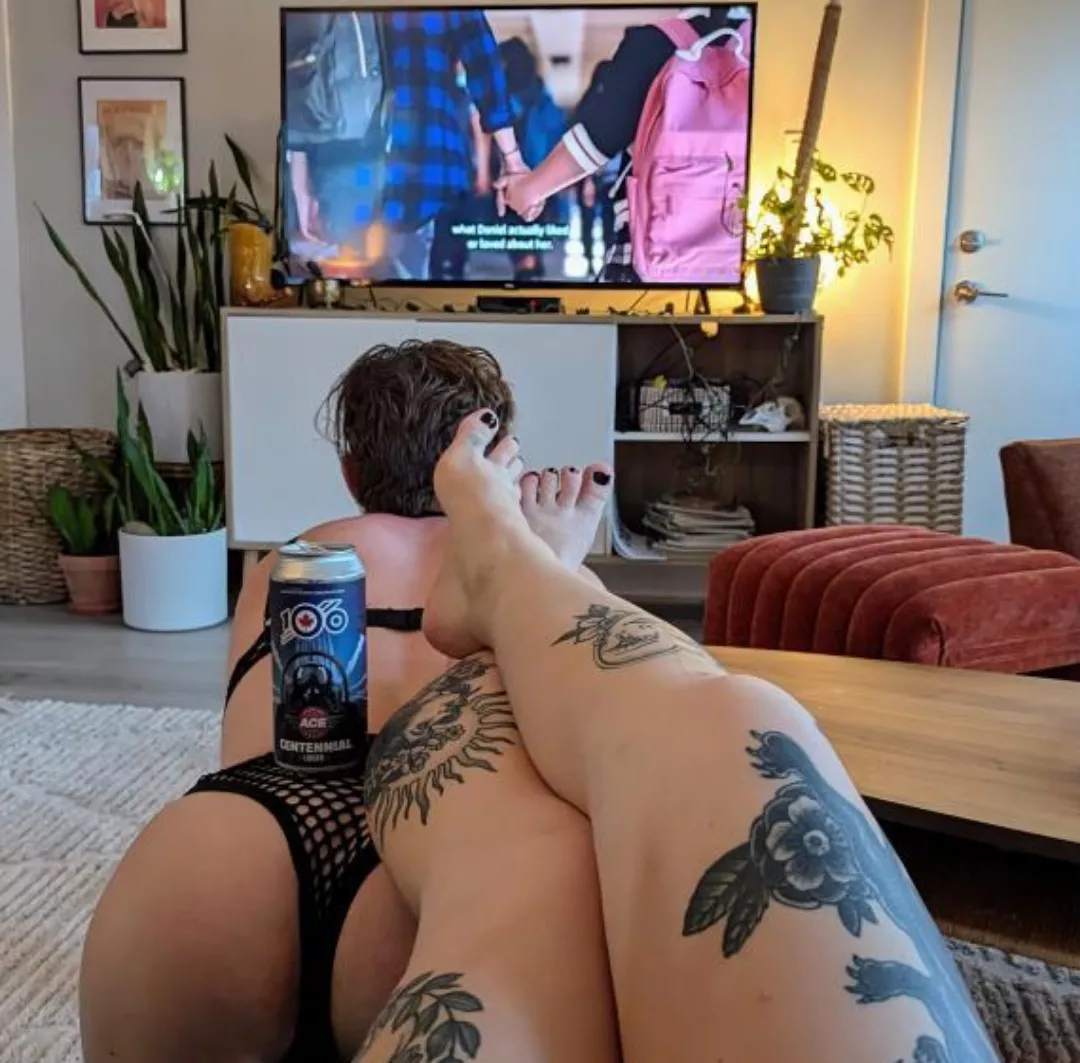 The only way she let's me watch tv