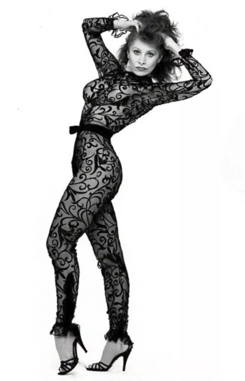 Anita Morris (in her costume from the 1982 Broadway production of the musical 'Nine')