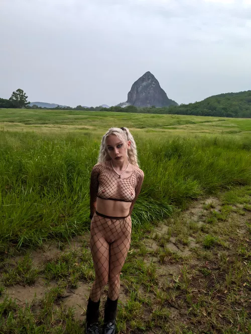 Does my naked body make you 'rock hard'? (mountain in the background joke hehe) 