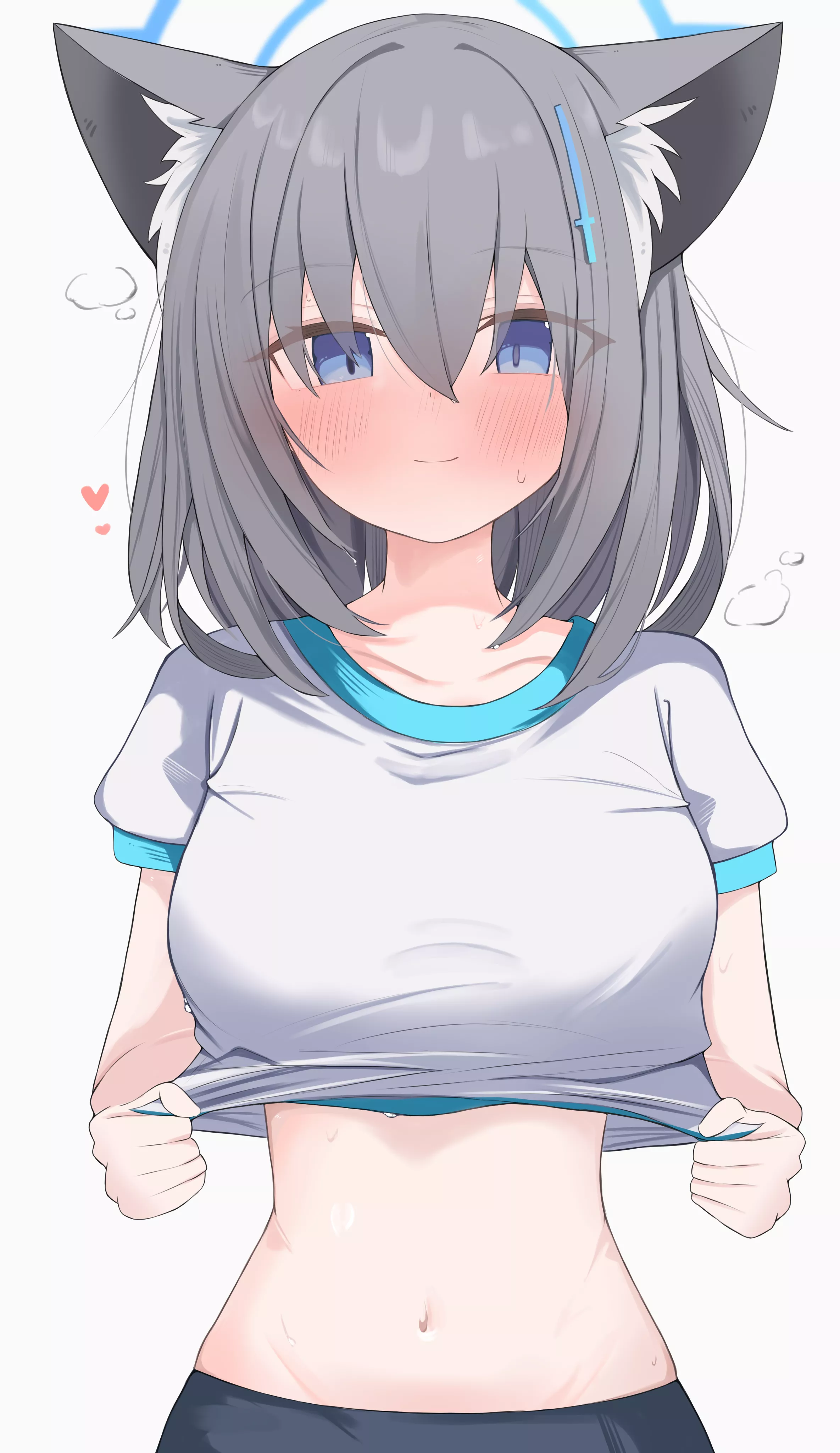 Showing off her midriff