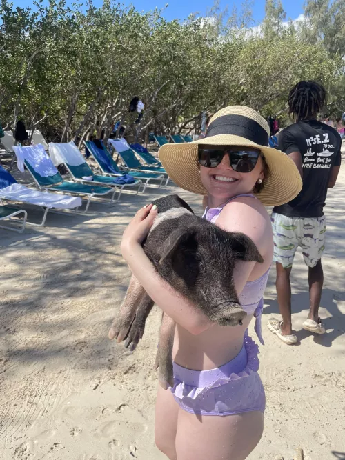 This is a picture of my sons girlfriend she just licked cancer!!! I told her in this picture she looks like the proverbial happy as a pig in shit. I want everyone to let her know how happy we are for her.