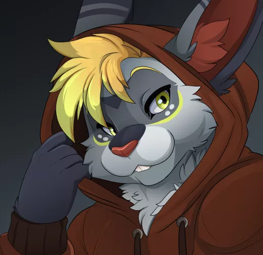 Bunny in a hoodie - By Feve