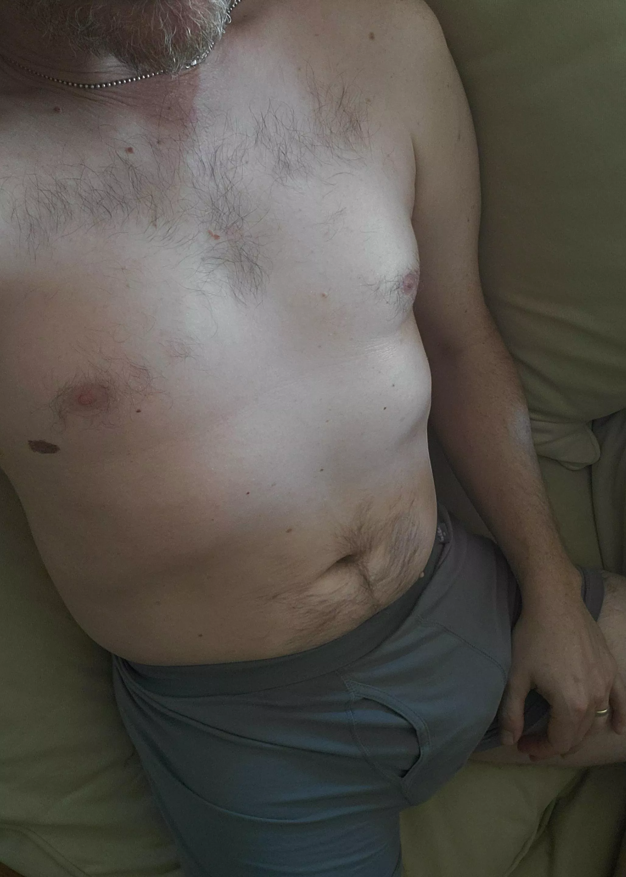 Gray boxers for National Underwear Day!