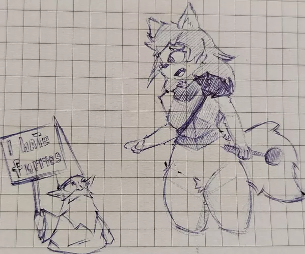 Green gnom wizard vs furry knight, who will win? (it's just a stupid joke and nothing more)