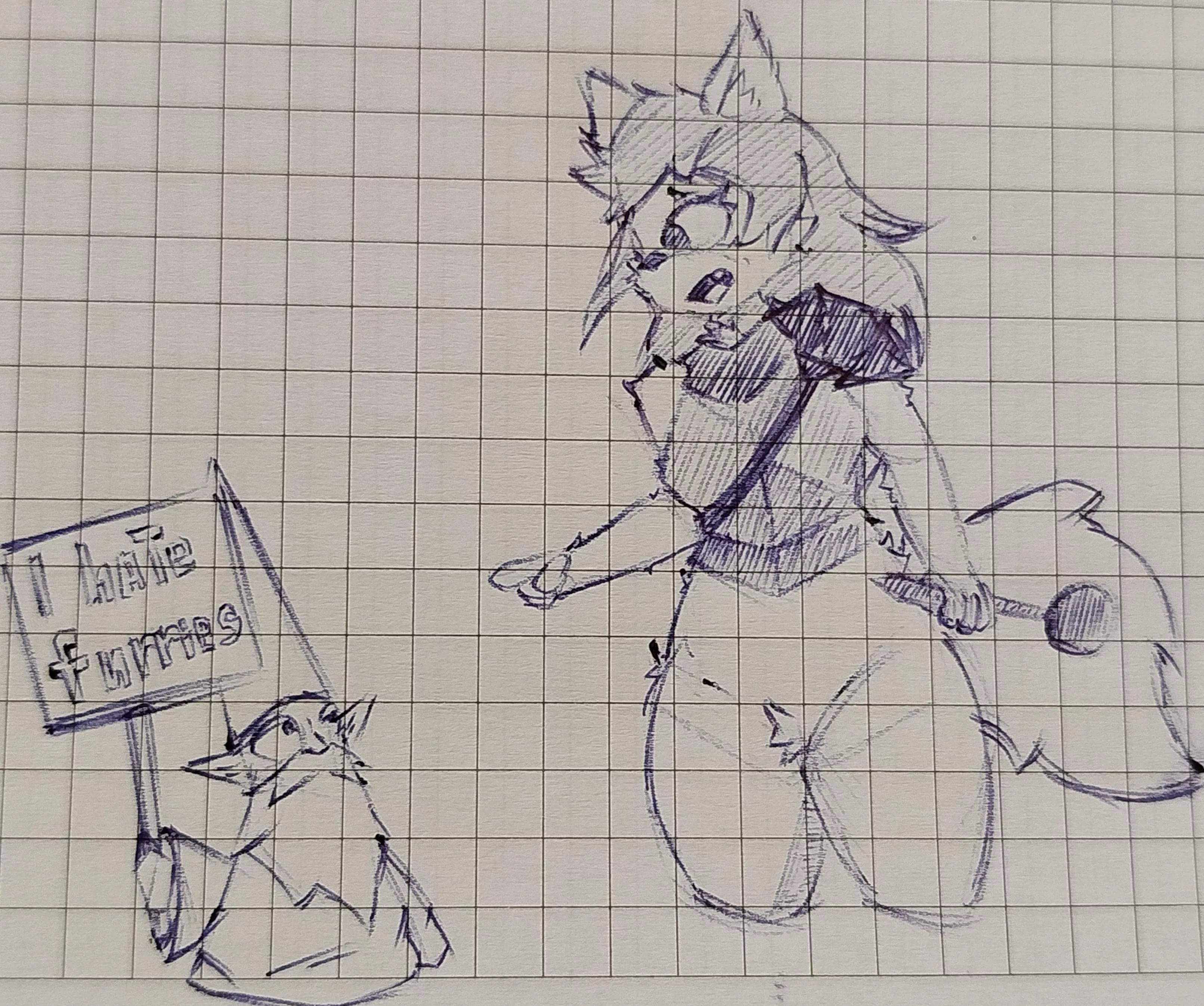 Green gnom wizard vs furry knight, who will win? (it's just a stupid joke and nothing more)