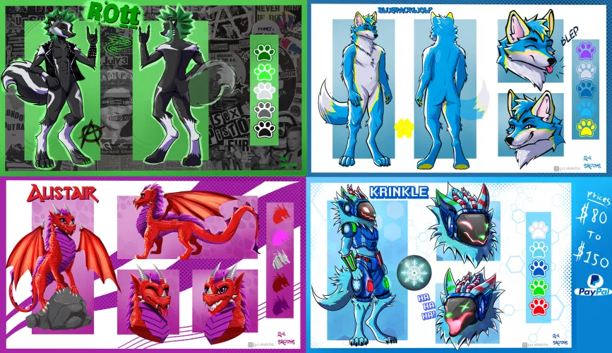 🐾 Heyo Peeps ,Commissions are Open For Ref Sheets !! Come bring your fursona to life or remake an old one ^^ 🐾 Dm Me! (By Me)