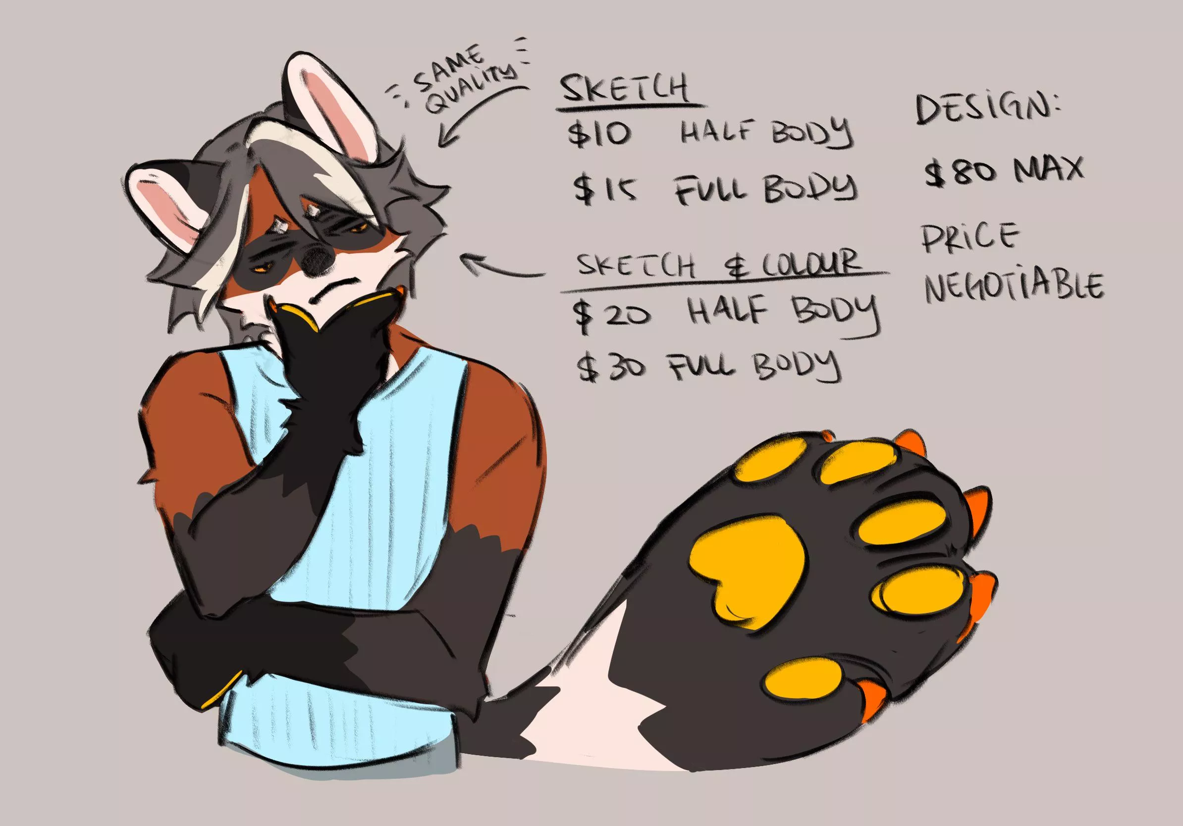 I’m thinking of opening furry commissions but I have two main questions: do the prices look fair, and would there be any chance for me to actually receive commissions?