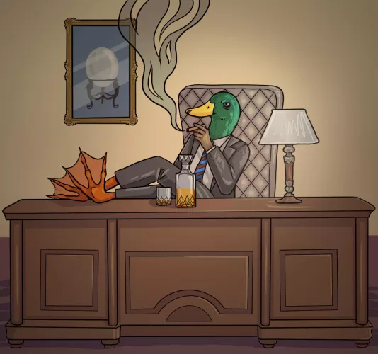 Mr. Mallard is a very serious man (art by me)
