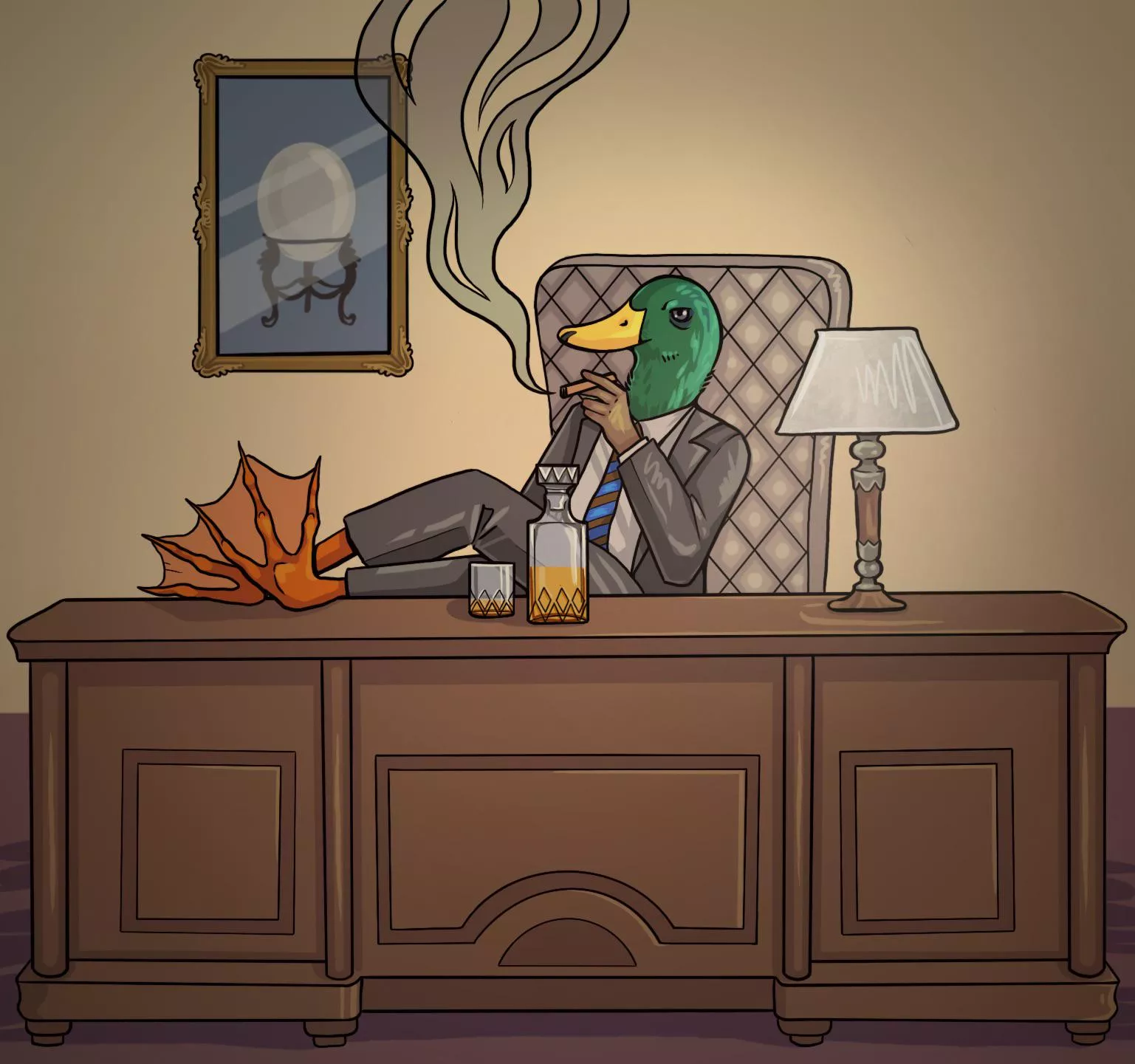 Mr. Mallard is a very serious man (art by me)