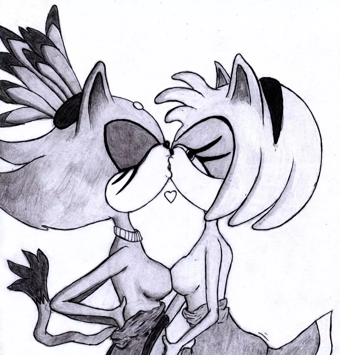 Amy and Blaze ~ pencil drawing. (motvinter)