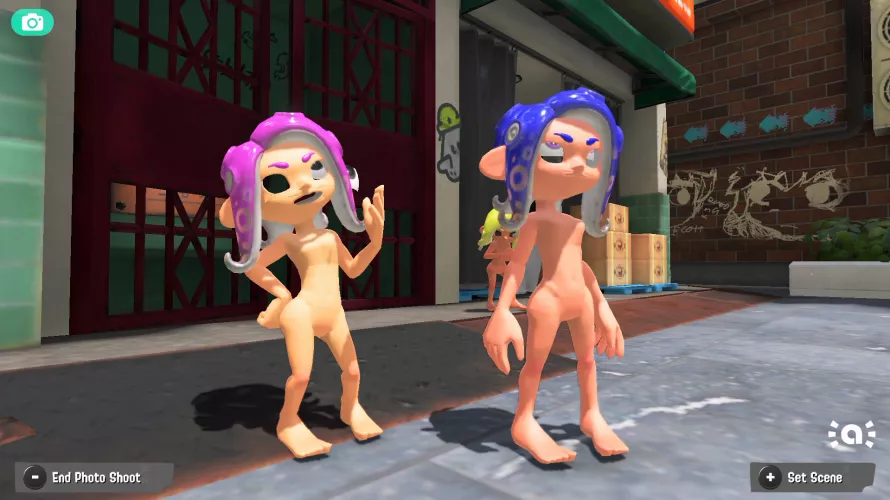 Bras have been removed, but somehow the eyelids are gone now... (Splatnude mod by me)
