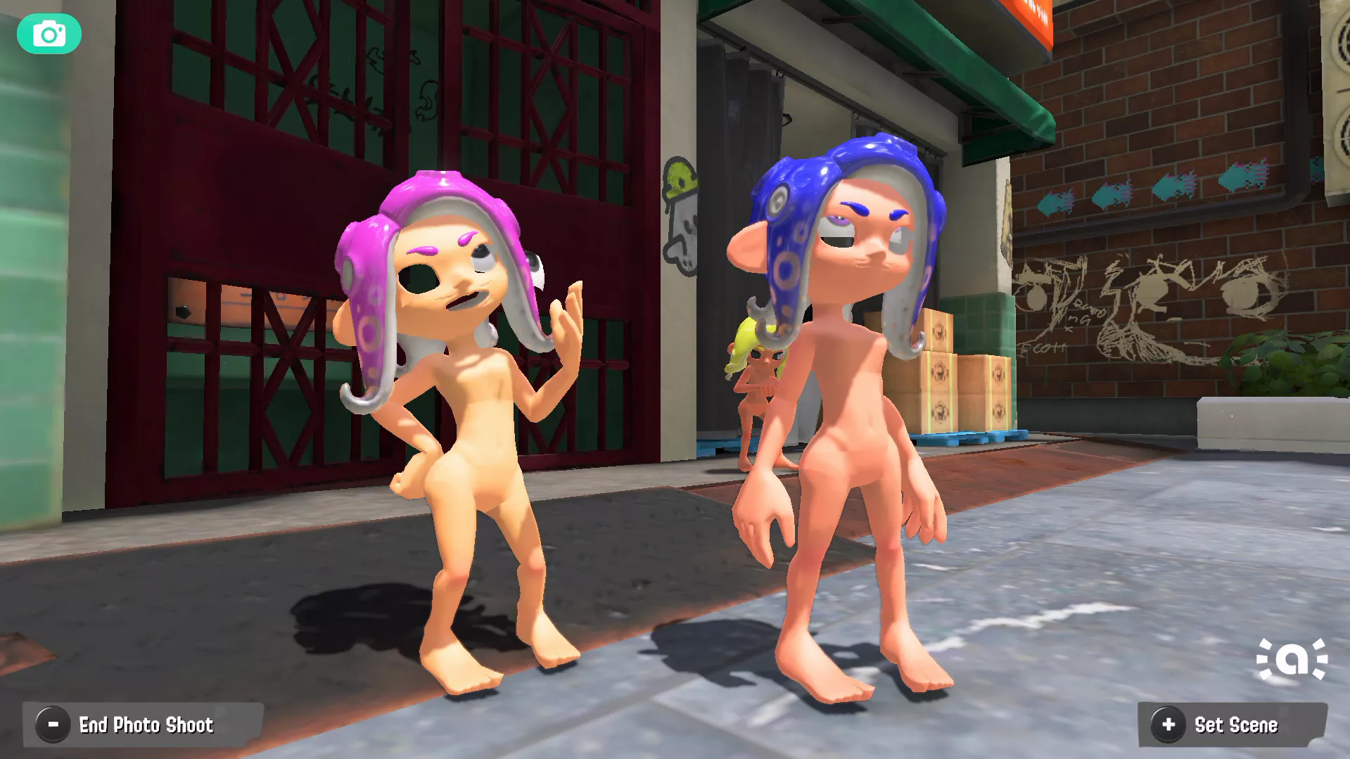 Bras have been removed, but somehow the eyelids are gone now... (Splatnude mod by me)