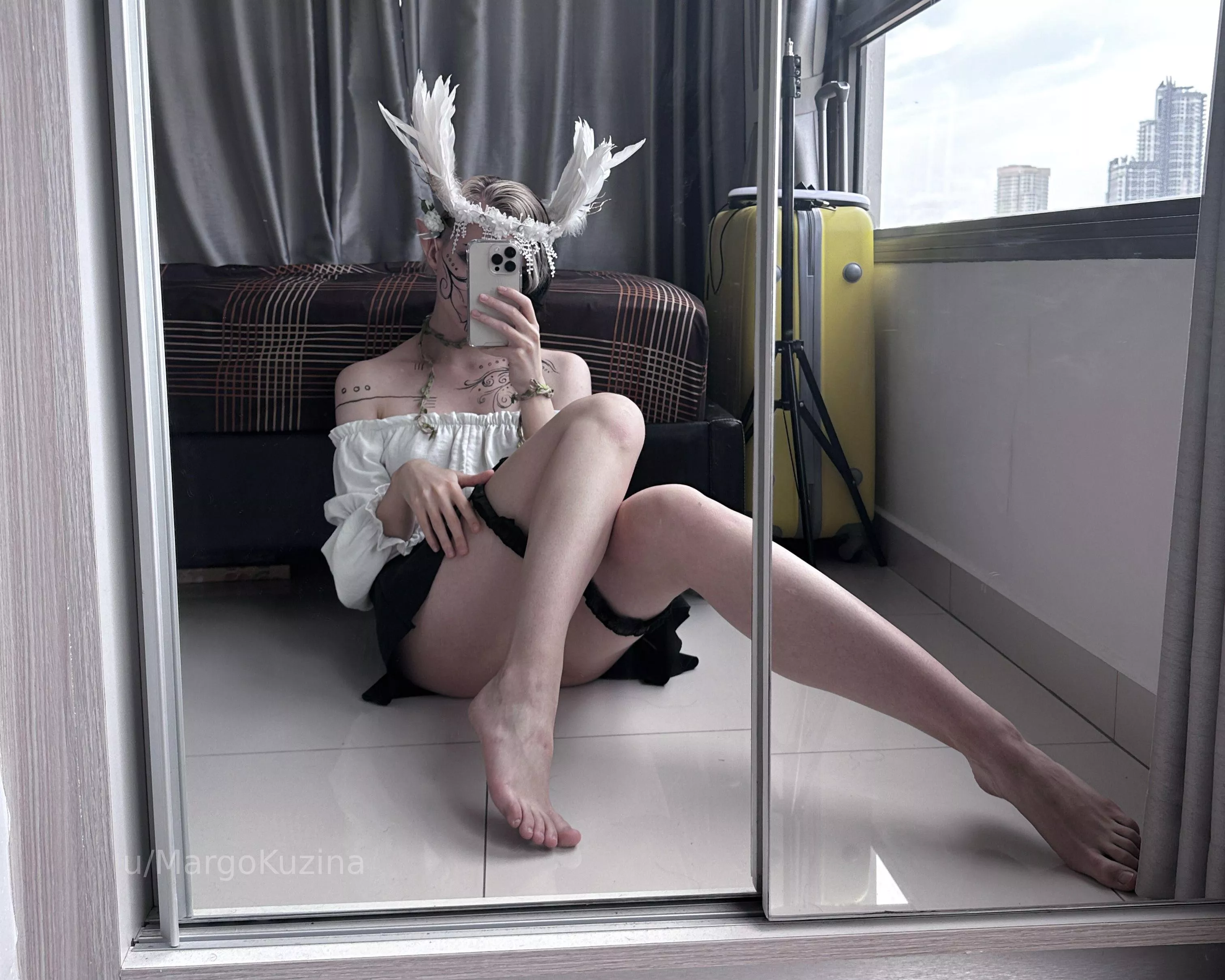 enchanting elf legs in reflection