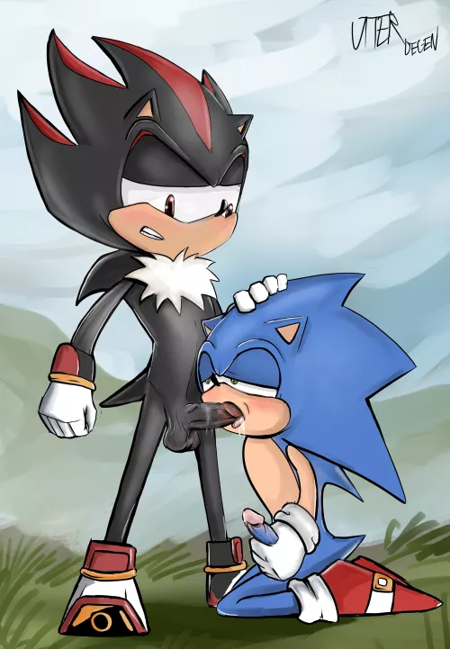 (OC) Sonic sucking shadow's cock