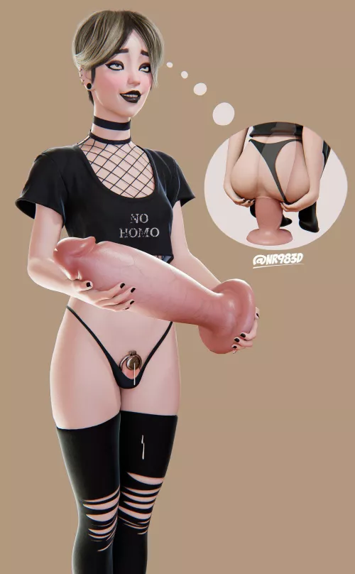 The chastised salesboy at the local sex shop helping you try on dildos