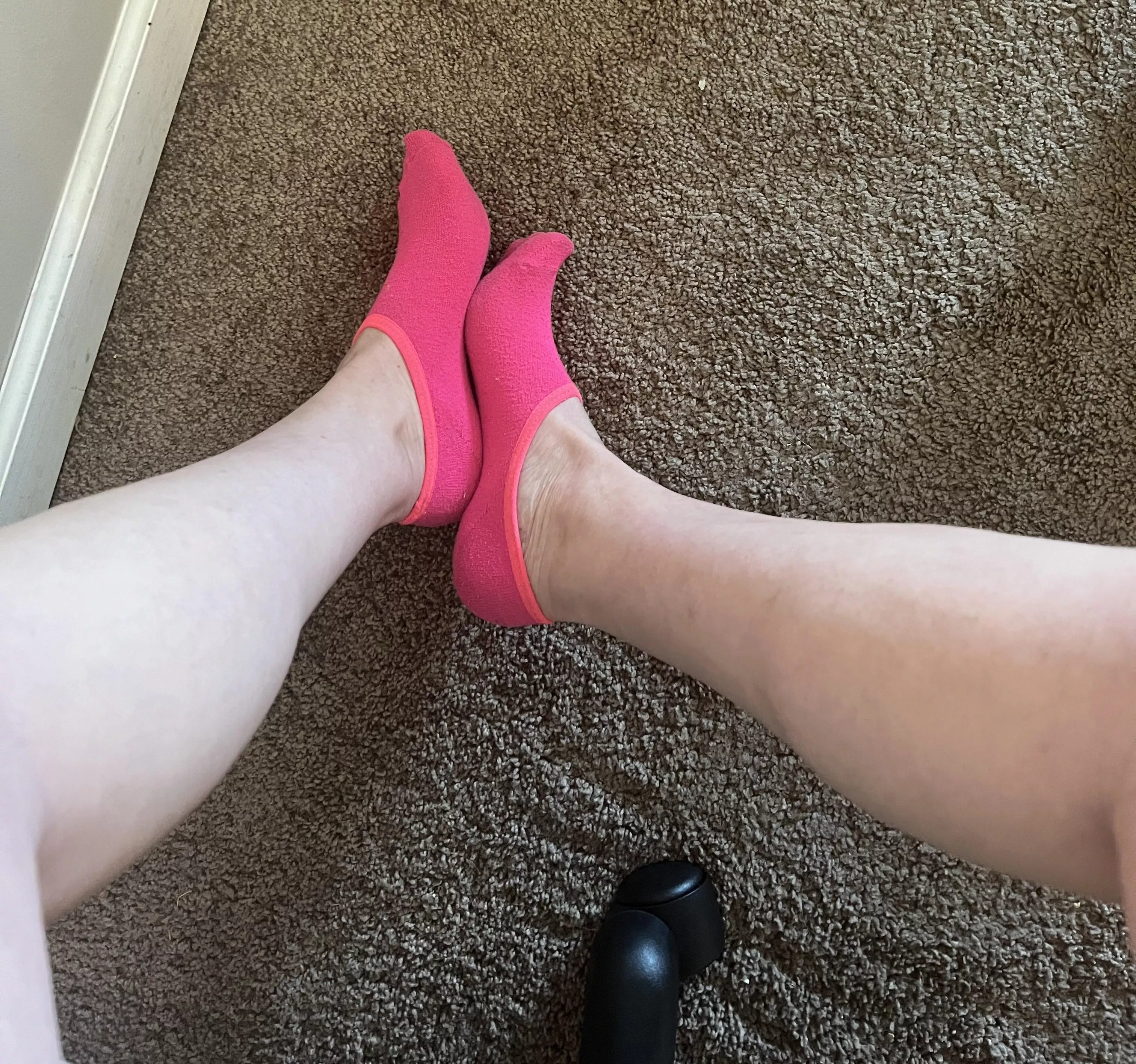 [F] I love that you cannot see my no show socks when I wear tennis shoes. But when I take them off, you can definitely smell them!