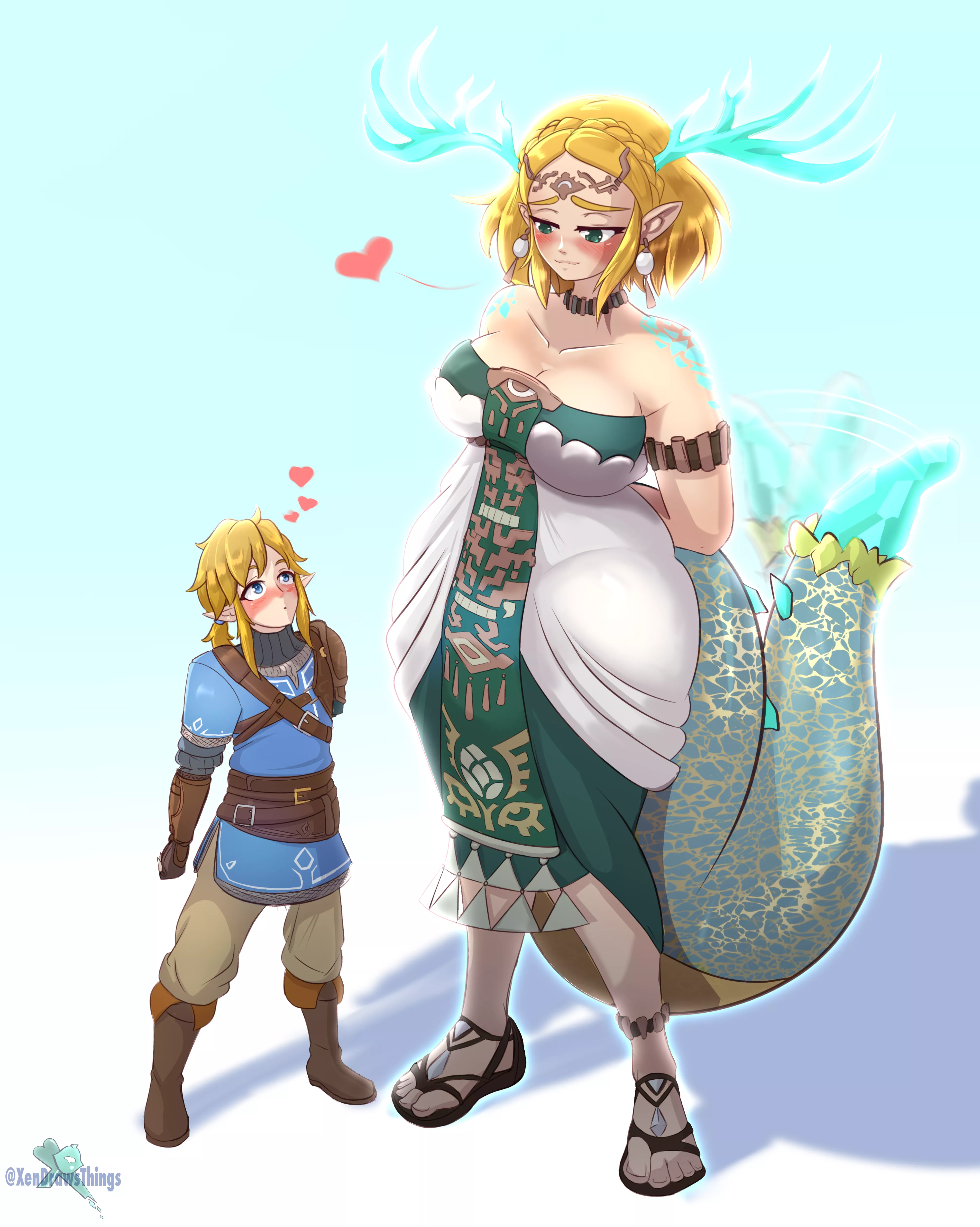 Link's enjoying Zelda's new Appearance 