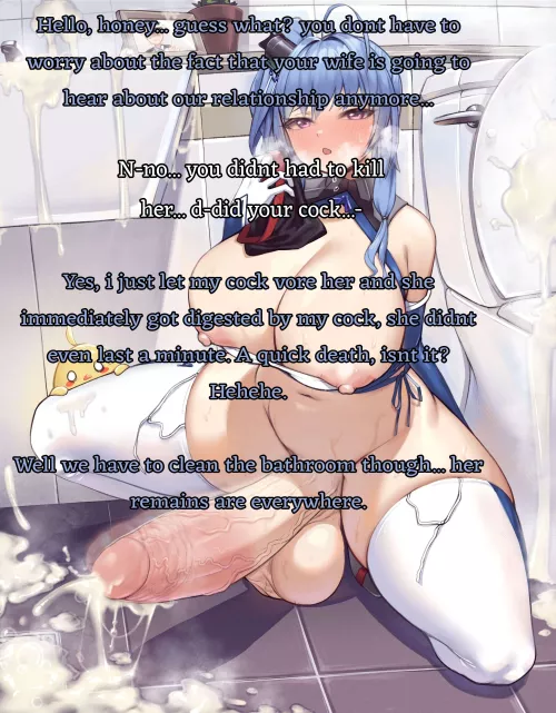 {image} [CONTENT WARNING] Futa CV Caption, things got messy around here... [futanari] [cock vore] [cum] [fatal] [caption] [cheating] [cruel]