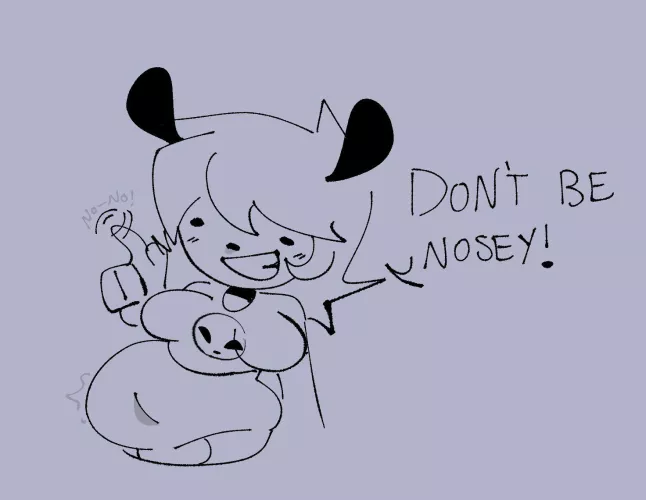 {Image} Don't be nosey! [Original character], [oral vore], [belly]