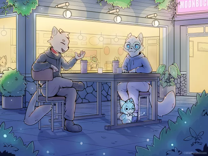 I've tried drawing ☕ cafe night background :3