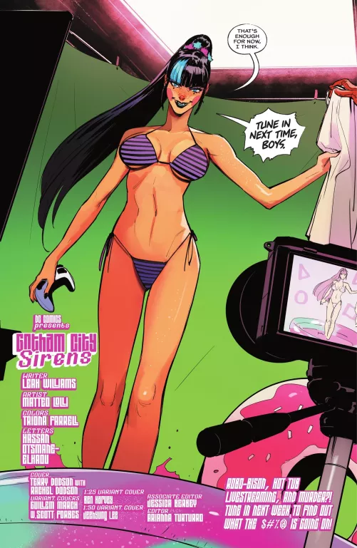 Punchline doing a livestream [Gotham City Sirens #1]