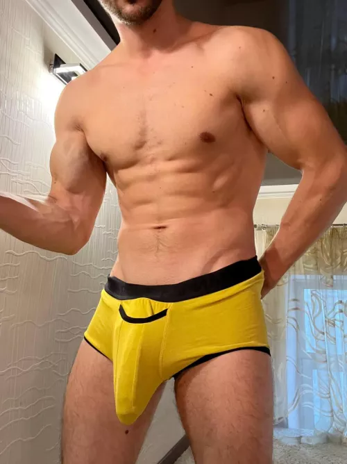 Wanna sniff this yellow underwear?