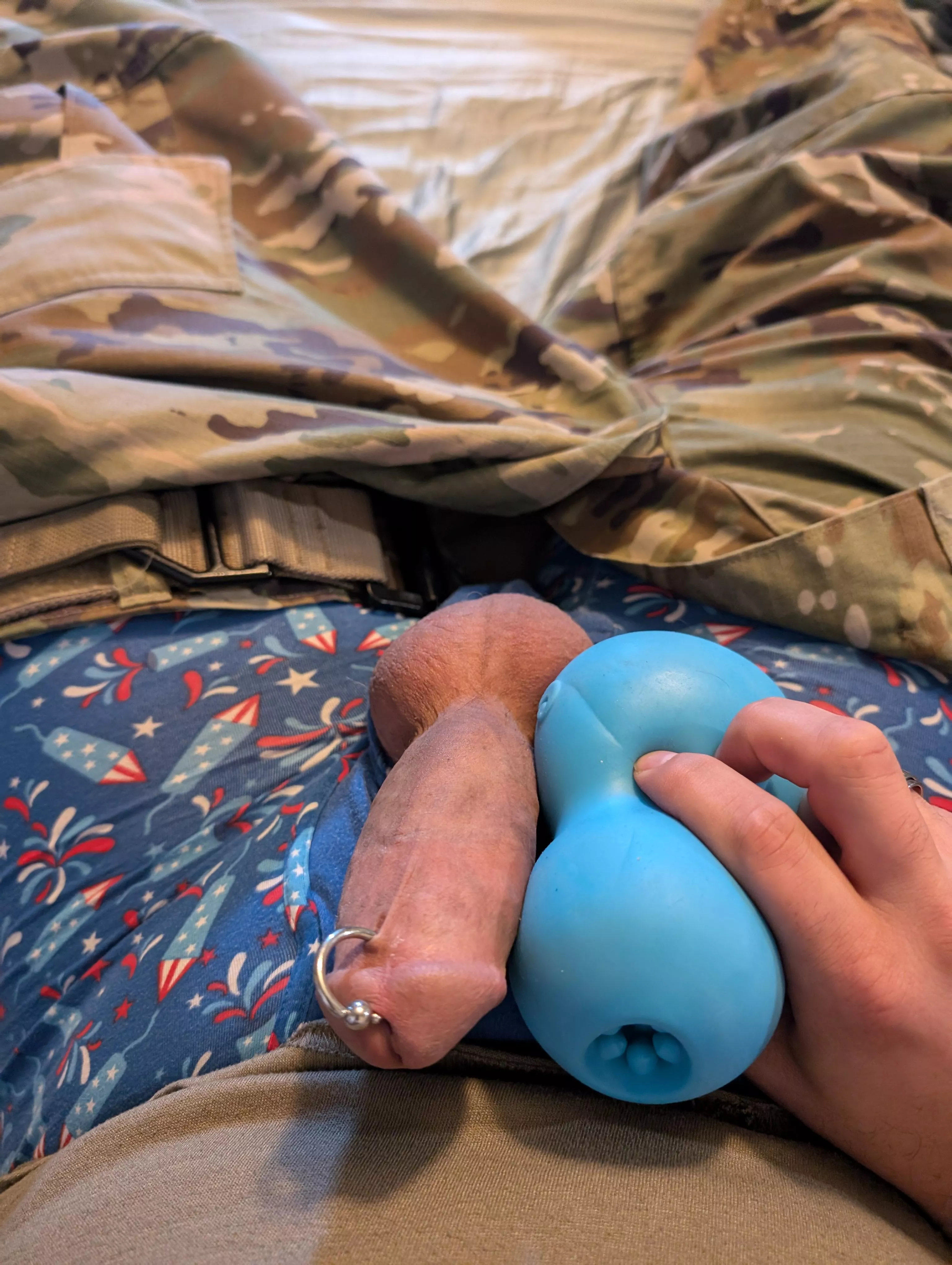 (36) stroking and teasing my pierced dick before an awards ceremony 