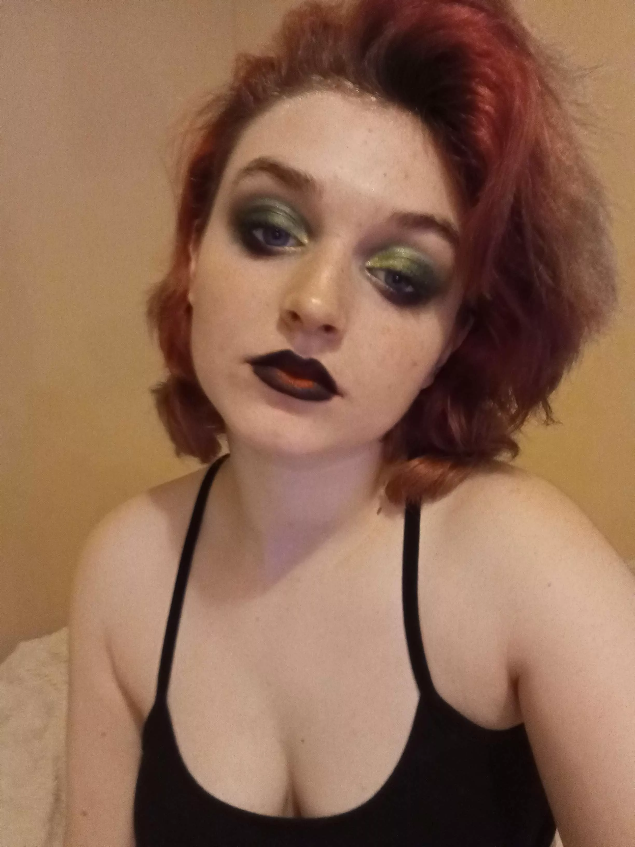 My eyes are up here btw, don't look into them too long, I wouldn't want to distract you from my cleavage