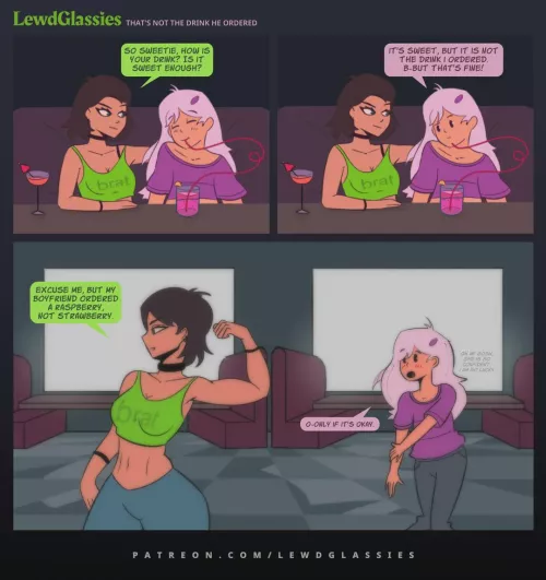 Shy femboy orders the wrong drink (OC) 