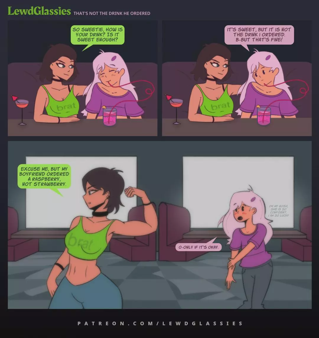 Shy femboy orders the wrong drink (OC) 