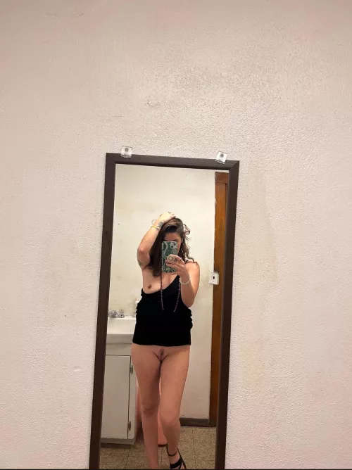 Took this naughty selfie in the mirror at church 