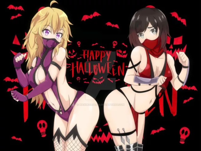 Xiao Long Rose Sisters dressed as Sindel's Daughters By maikbeelzebub