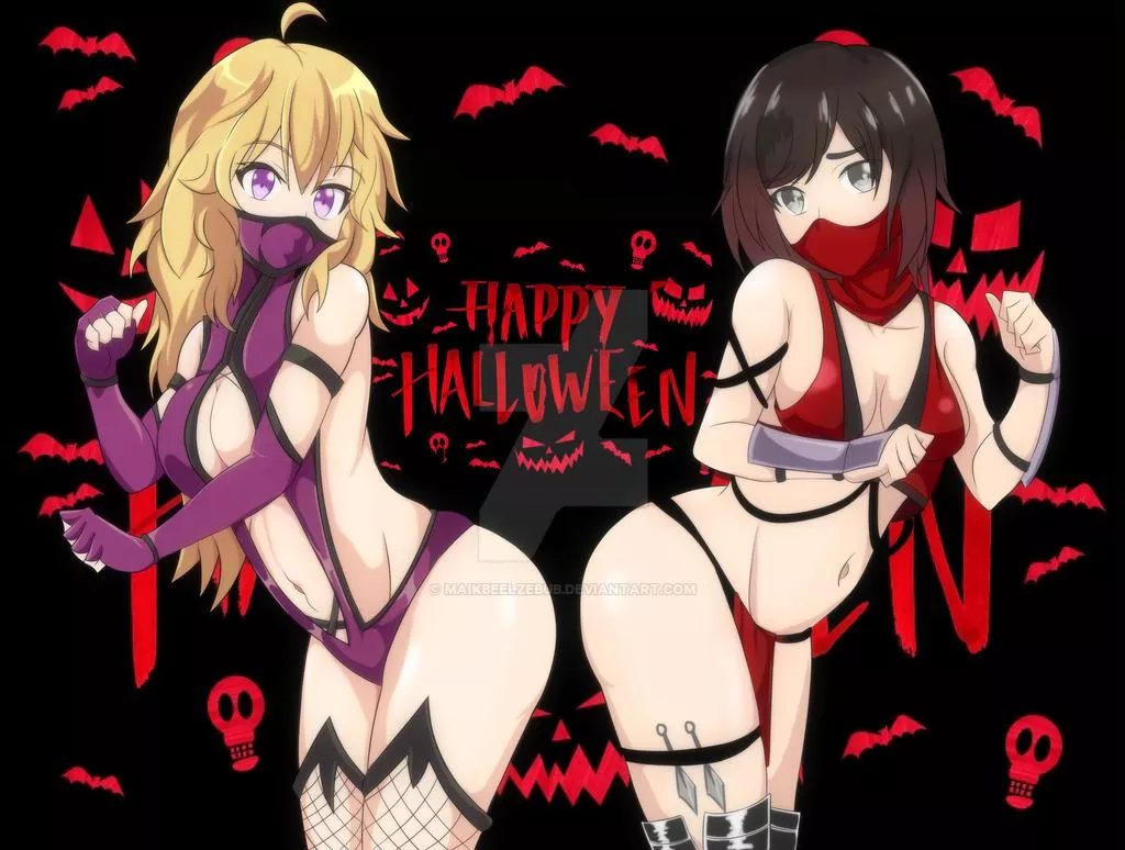 Xiao Long Rose Sisters dressed as Sindel's Daughters By maikbeelzebub