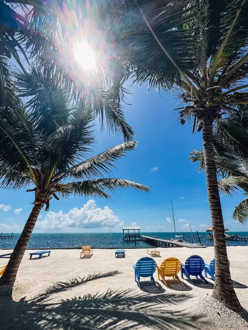 Beach bliss in Caye Caulker, Belize ✨🇱🇦