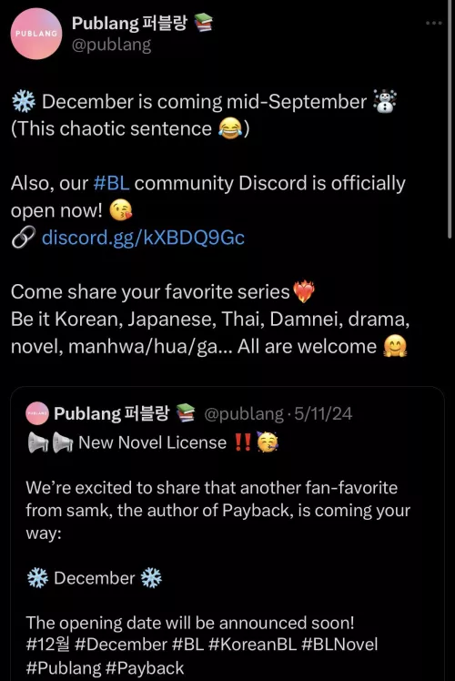 I’ve been trying to track any update down for this story and FINALLY found something😭😭 [December]