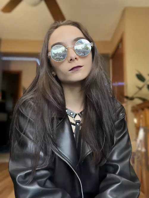 Can't go wrong with a leather jacket and harness