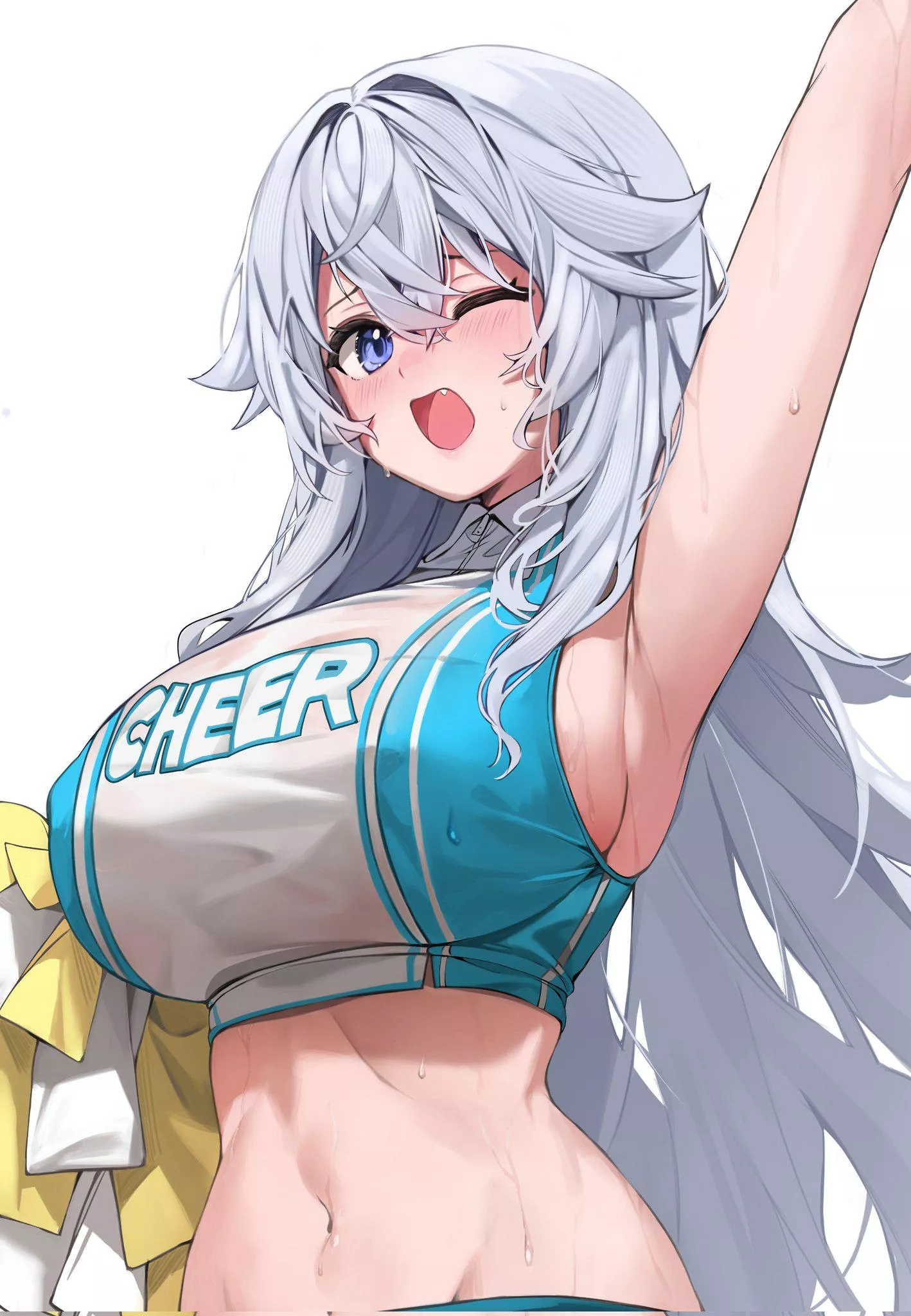 Cheering with all her heart