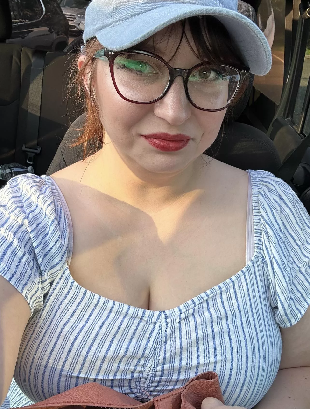 I never wear hats, but it was a baseball game! 